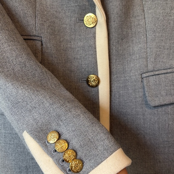 J. Crew Heather Gray Blazer with Ivory Accents - Picture 7 of 8